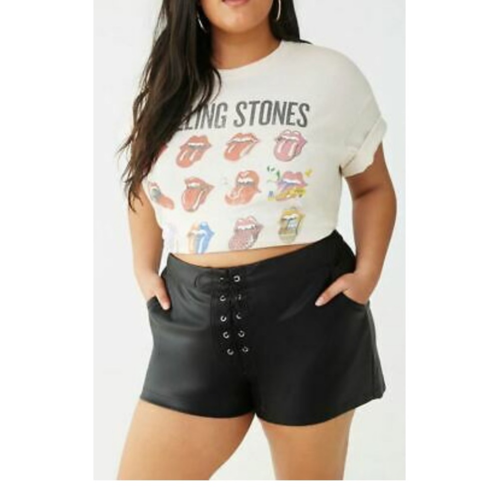 Forever 21+ Lace up Leather shorts